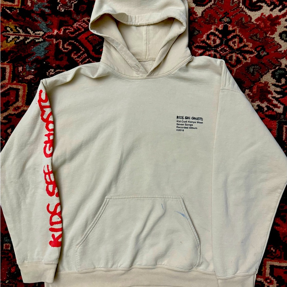 Rare- “Kids See Ghosts” Kanye West and Kid Cudi Original Hoodie Cream Color